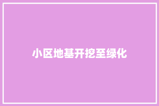 小区地基开挖至绿化