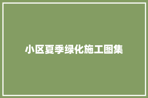 小区夏季绿化施工图集