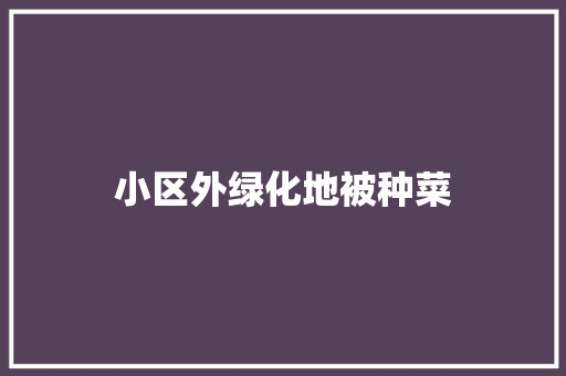 小区外绿化地被种菜