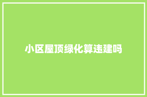 小区屋顶绿化算违建吗