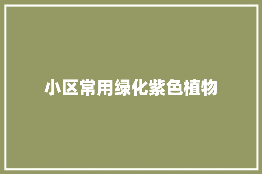 小区常用绿化紫色植物