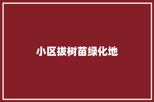 小区拔树苗绿化地