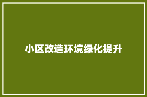 小区改造环境绿化提升