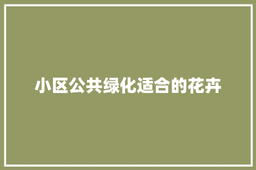小区公共绿化适合的花卉