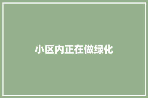小区内正在做绿化