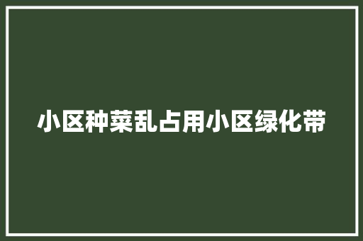 小区种菜乱占用小区绿化带