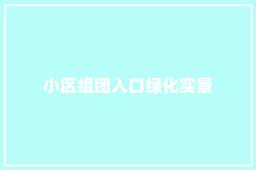 小区组团入口绿化实景