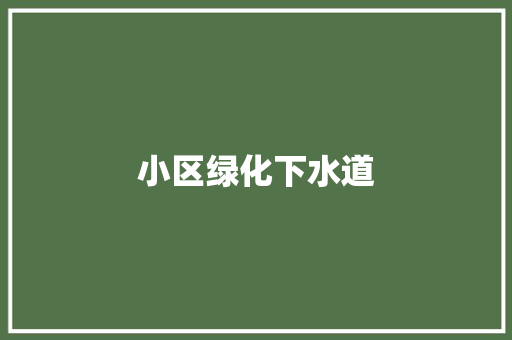 小区绿化下水道