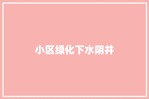 小区绿化下水阴井