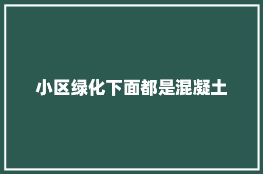 小区绿化下面都是混凝土