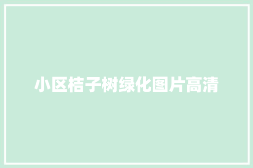 小区桔子树绿化图片高清