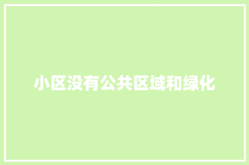 小区没有公共区域和绿化