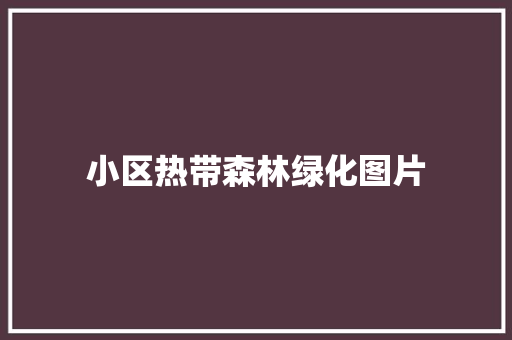 小区热带森林绿化图片