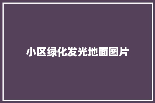 小区绿化发光地面图片