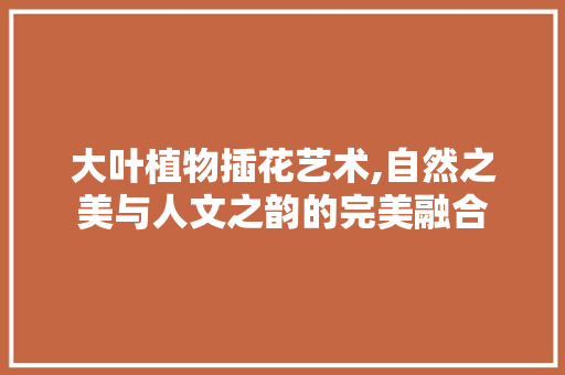 大叶植物插花艺术,自然之美与人文之韵的完美融合