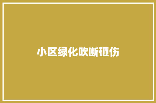 小区绿化吹断砸伤