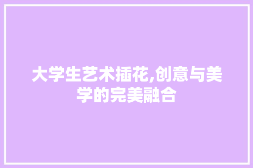 大学生艺术插花,创意与美学的完美融合