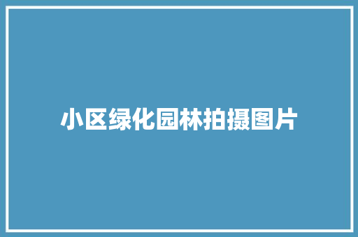 小区绿化园林拍摄图片
