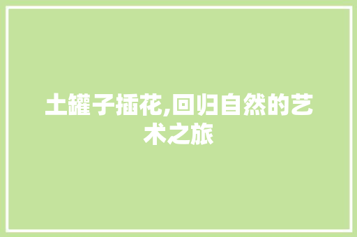 土罐子插花,回归自然的艺术之旅