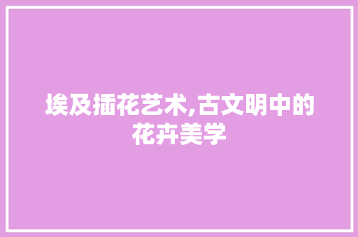 埃及插花艺术,古文明中的花卉美学