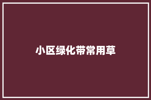 小区绿化带常用草
