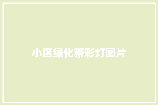 小区绿化带彩灯图片