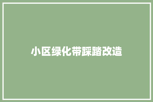 小区绿化带踩踏改造