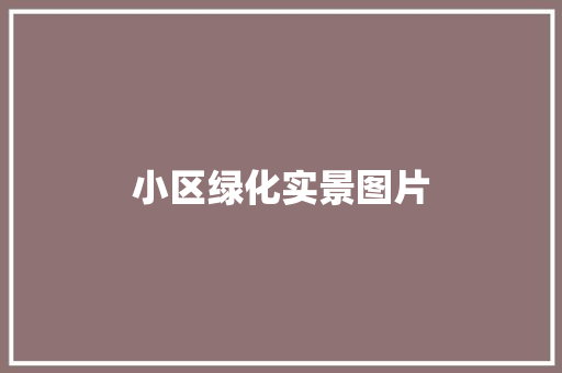 小区绿化实景图片