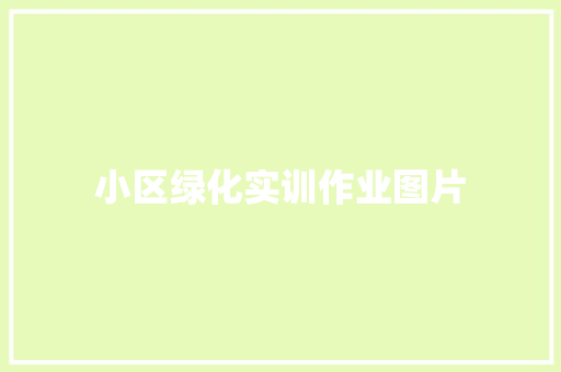 小区绿化实训作业图片