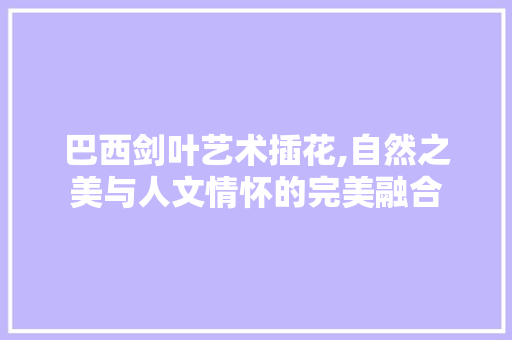 巴西剑叶艺术插花,自然之美与人文情怀的完美融合