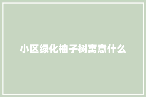 小区绿化柚子树寓意什么