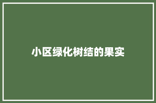 小区绿化树结的果实