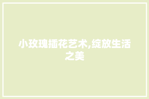 小玫瑰插花艺术,绽放生活之美