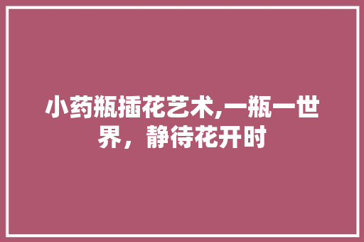 小药瓶插花艺术,一瓶一世界，静待花开时