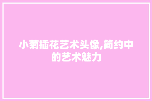 小菊插花艺术头像,简约中的艺术魅力