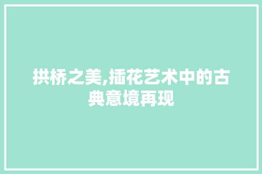 拱桥之美,插花艺术中的古典意境再现