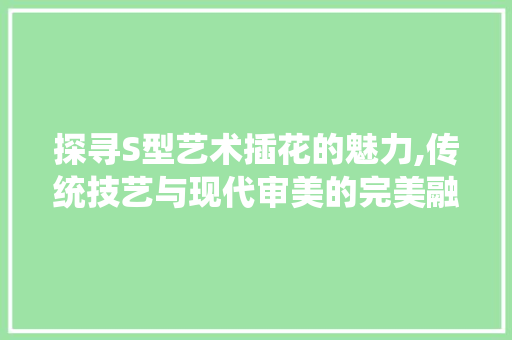 探寻S型艺术插花的魅力,传统技艺与现代审美的完美融合