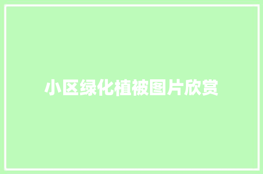 小区绿化植被图片欣赏
