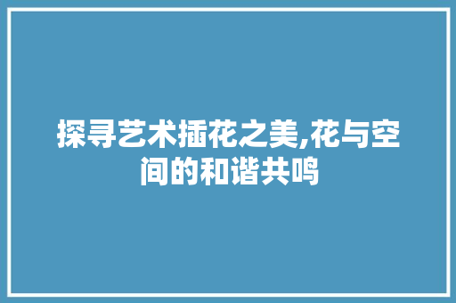 探寻艺术插花之美,花与空间的和谐共鸣