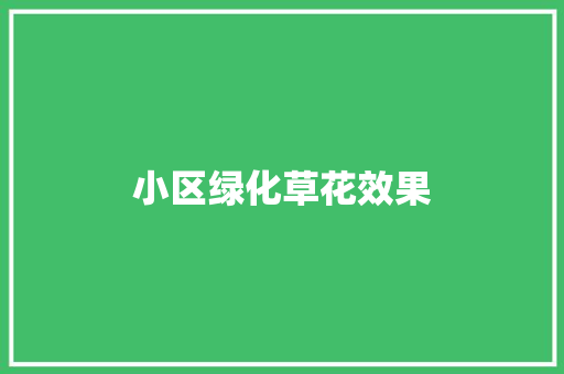 小区绿化草花效果