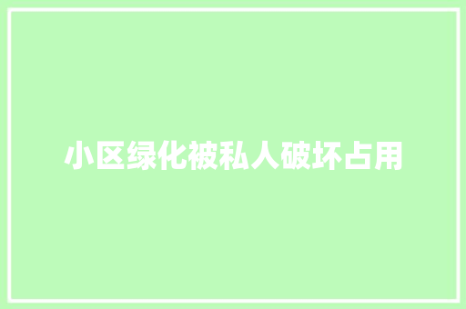 小区绿化被私人破坏占用