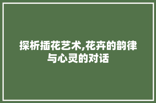 探析插花艺术,花卉的韵律与心灵的对话