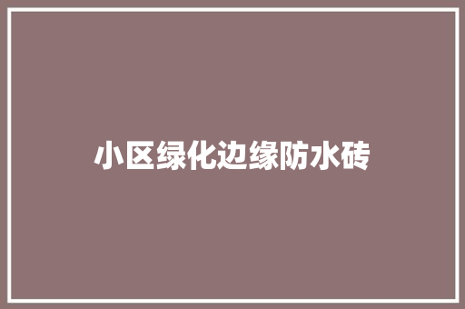 小区绿化边缘防水砖