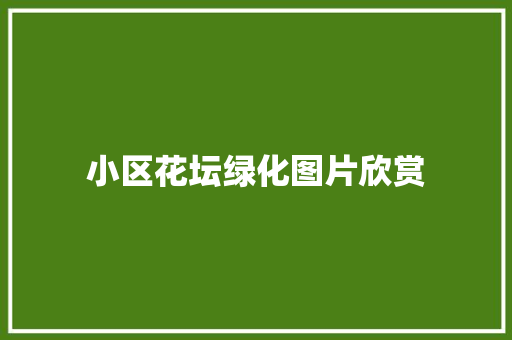 小区花坛绿化图片欣赏