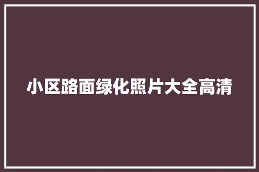 小区路面绿化照片大全高清