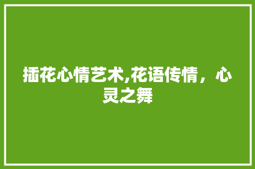 插花心情艺术,花语传情，心灵之舞