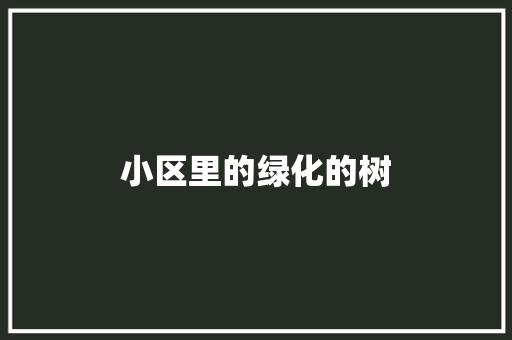 小区里的绿化的树 林木育苗