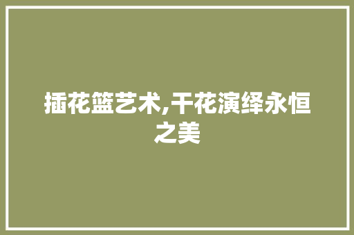 插花篮艺术,干花演绎永恒之美