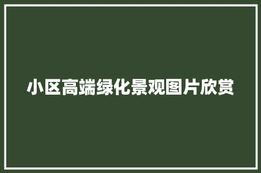 小区高端绿化景观图片欣赏