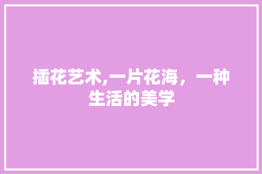 插花艺术,一片花海，一种生活的美学